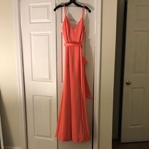 V-Neck Crepe Mermaid Bridesmaid Dress